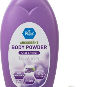 MED PRIDE Talc Free Cornstarch Body Powder with Lavender Scent, Moisture Absorbing Skin Care for Daily Freshness, Cruelty Free Formula, 13 Ounce Bottle - 1