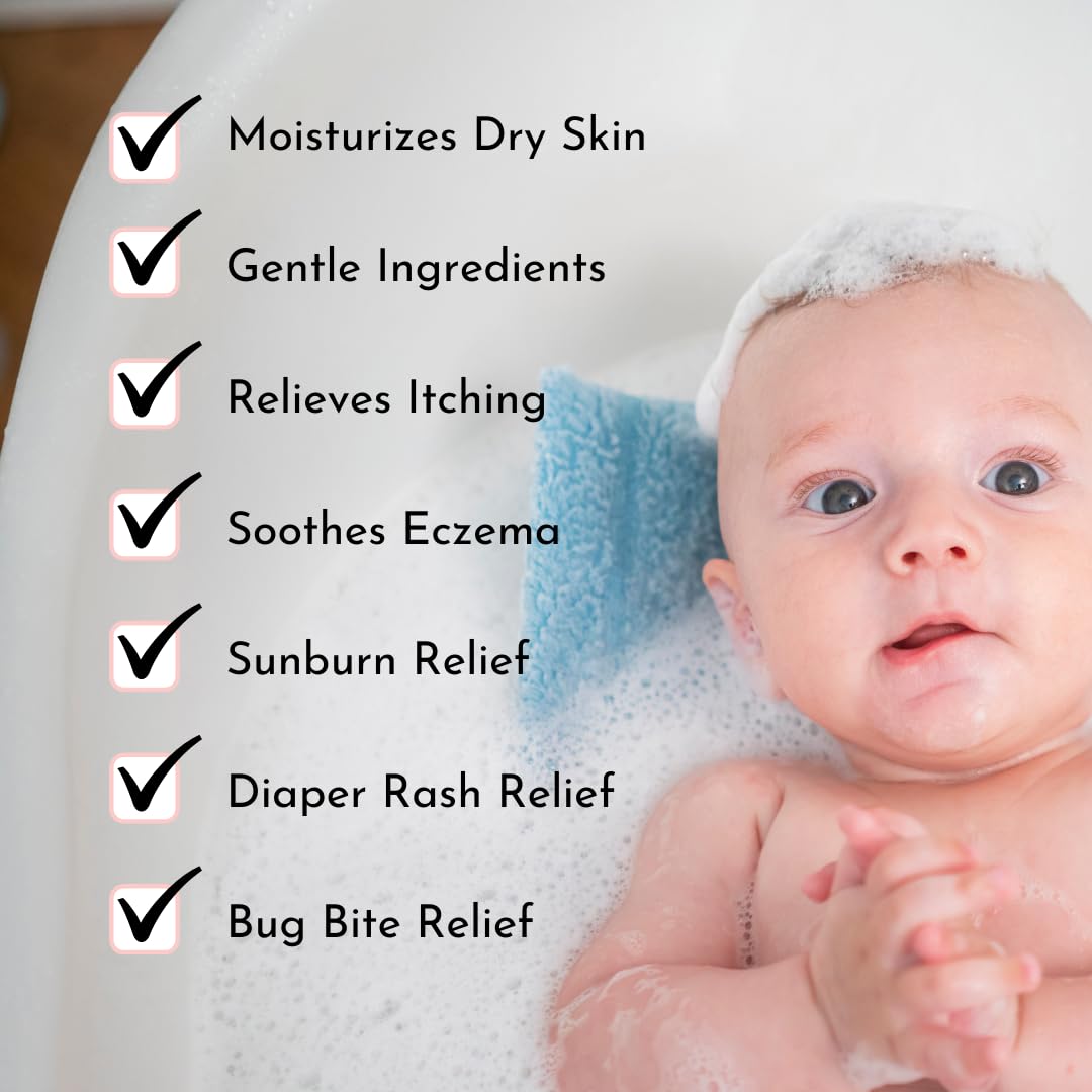 Oatmeal Baby Bath Powder for Eczema by Irene Organics - Colloidal Oatmeal for Soothing Treatment of Eczema, Diaper Rash, Dry Skin, Itching and Irritation - Moisturize and Sooth Baby and Toddler Skin - Image 3