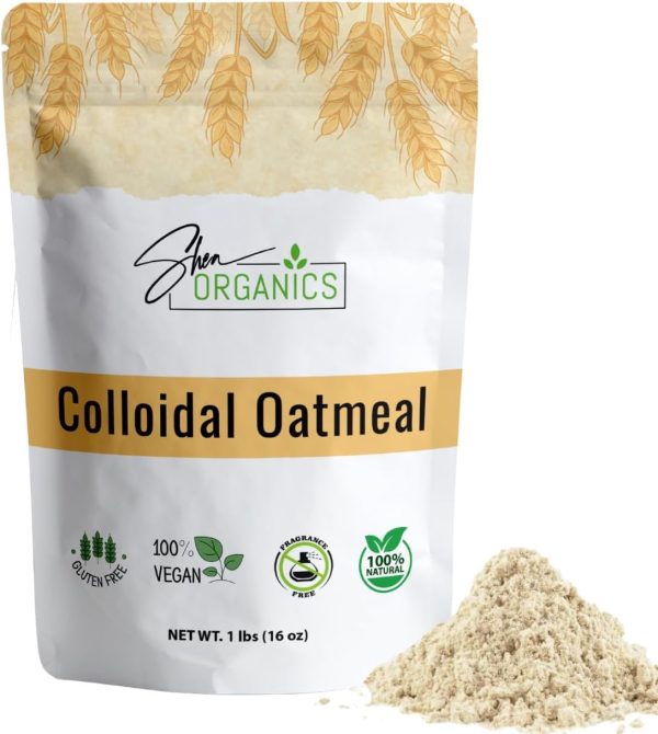 Shea Organics Organic Colloidal Oatmeal – 16 OZ - Soothing Bath & Skin Care Powder - Helps Soothe Itchy, Dry Skin - Safe for Babies & Adults - Great for Soap Making - 1