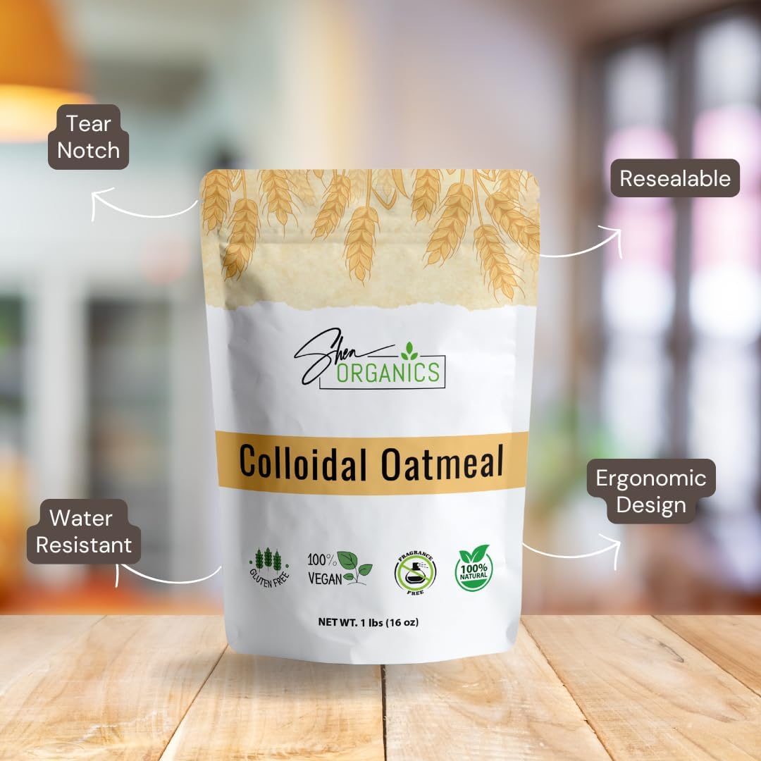 Shea Organics Organic Colloidal Oatmeal – 16 OZ | Soothing Bath & Skin Care Powder | Helps Soothe Itchy, Dry Skin | Safe for Babies & Adults | Great for Soap Making - Image 2