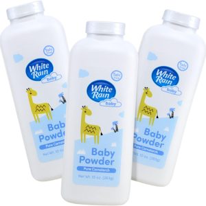 White Rain Pure Cornstarch Baby Powder Talc-Free, 10 oz, Pack of 3 - Natural Moisture Absorption with Vitamin E, Gentle Body Powder for Women, Babies & Sensitive Skin, Free of Parabens & BPA - 1