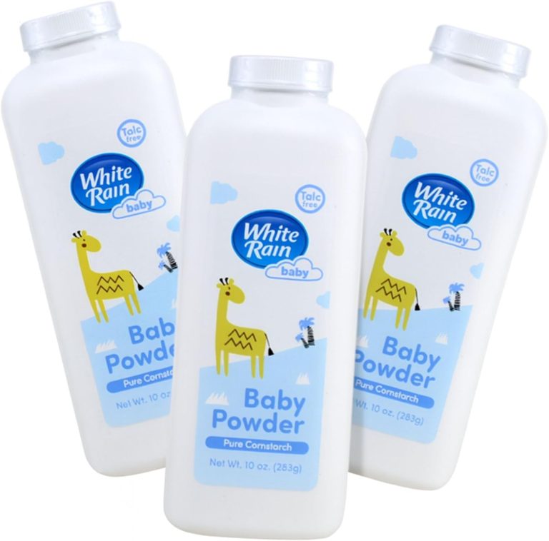 White Rain Pure Cornstarch Baby Powder Talc-Free, 10 oz, Pack of 3 - Natural Moisture Absorption with Vitamin E, Gentle Body Powder for Women, Babies & Sensitive Skin, Free of Parabens & BPA