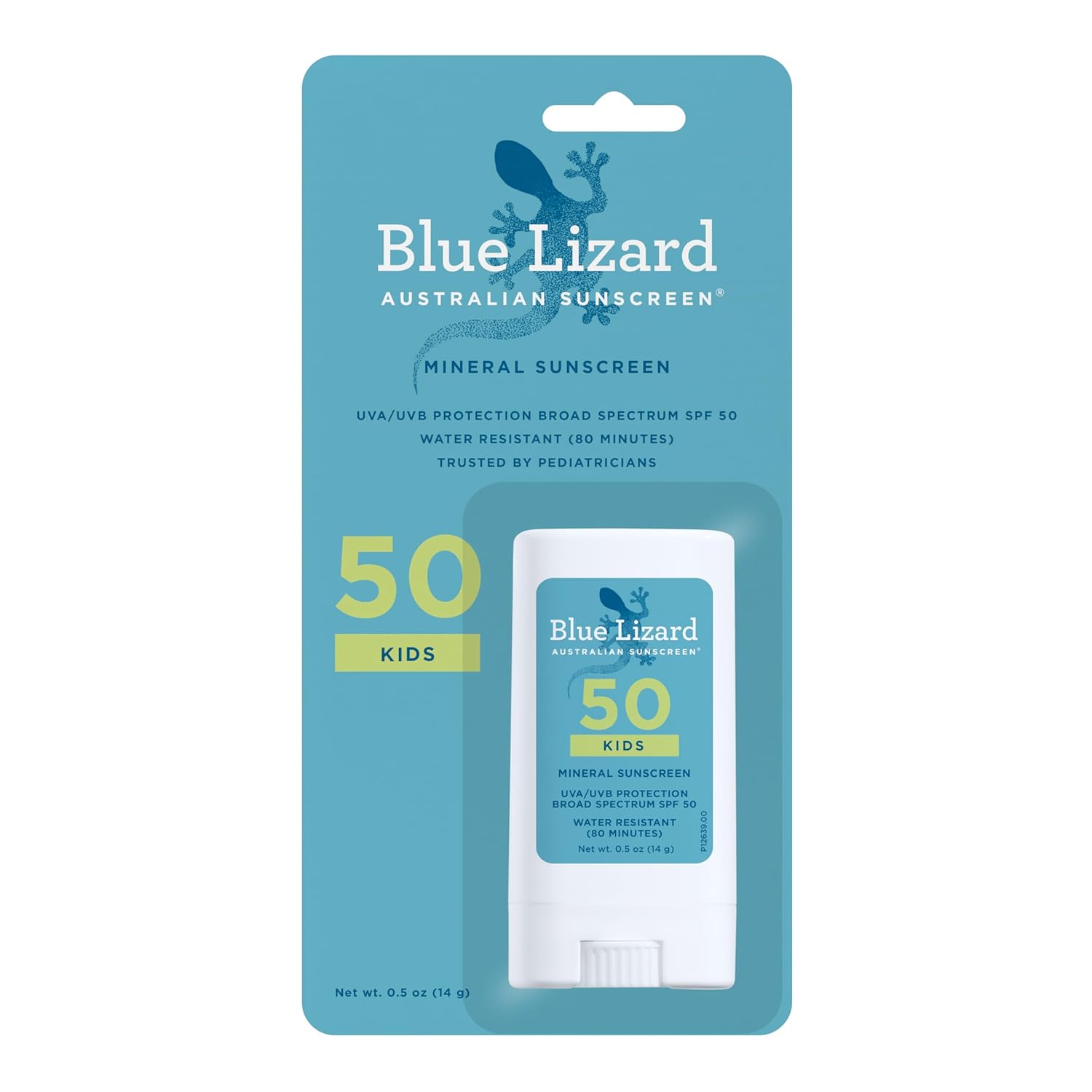 Blue Lizard Kids Mineral SPF 50 Sunscreen Stick, Zinc Oxide, 100% Mineral Actives, Developed for Kids’ Sensitive Skin, TSA-Friendly, Vegan, Paraben-free, Fragrance-Free, 0.5 oz | Zinc Oxide, 100% Mineral Actives, Water Resistant, UVA/UVB Protection, Vegan, Fragrance-Free, Easy Application, For Kids