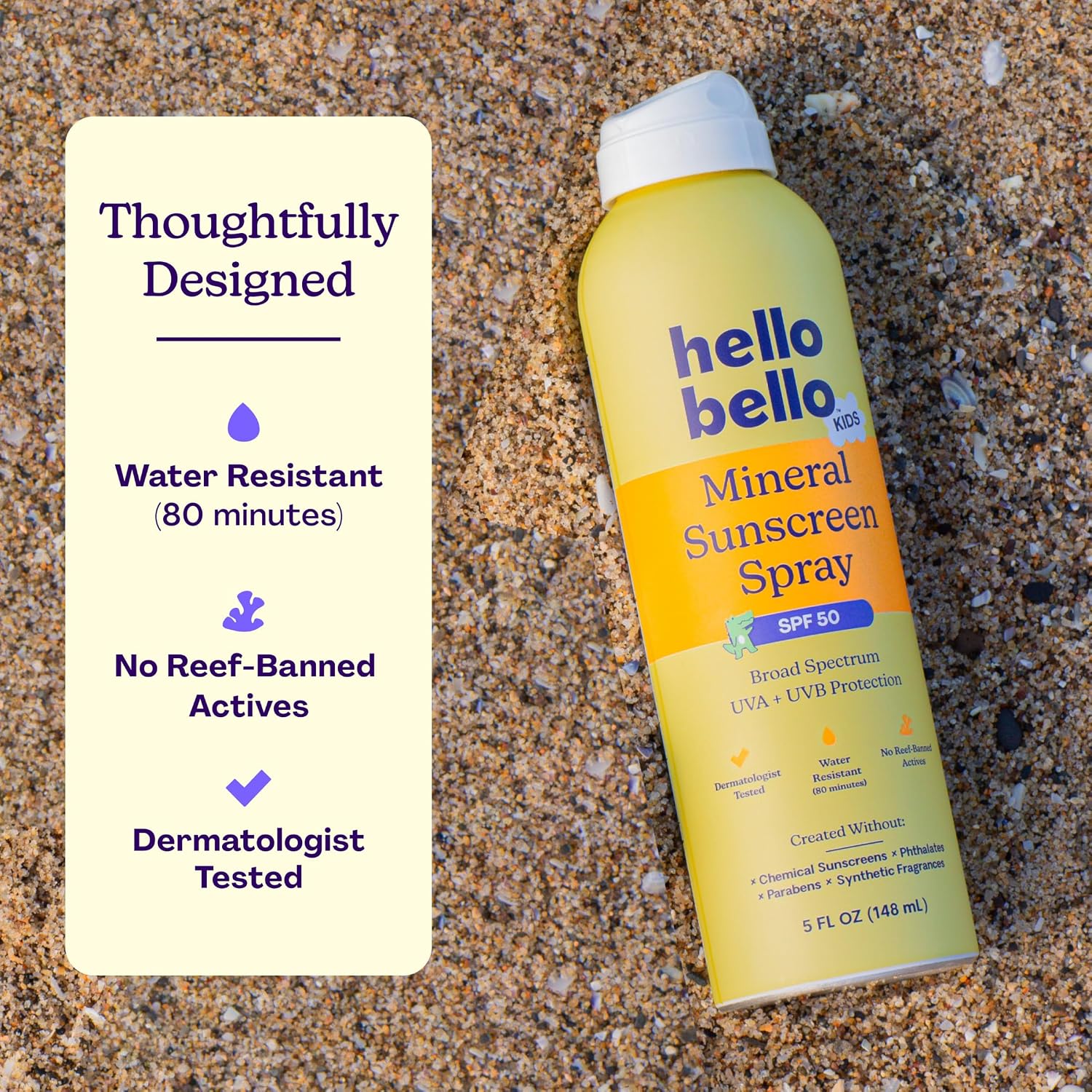 Hello Bello Kids Sunscreen - SPF50 Broad-Spectrum Mineral Sun Spray, 5oz - Image 9