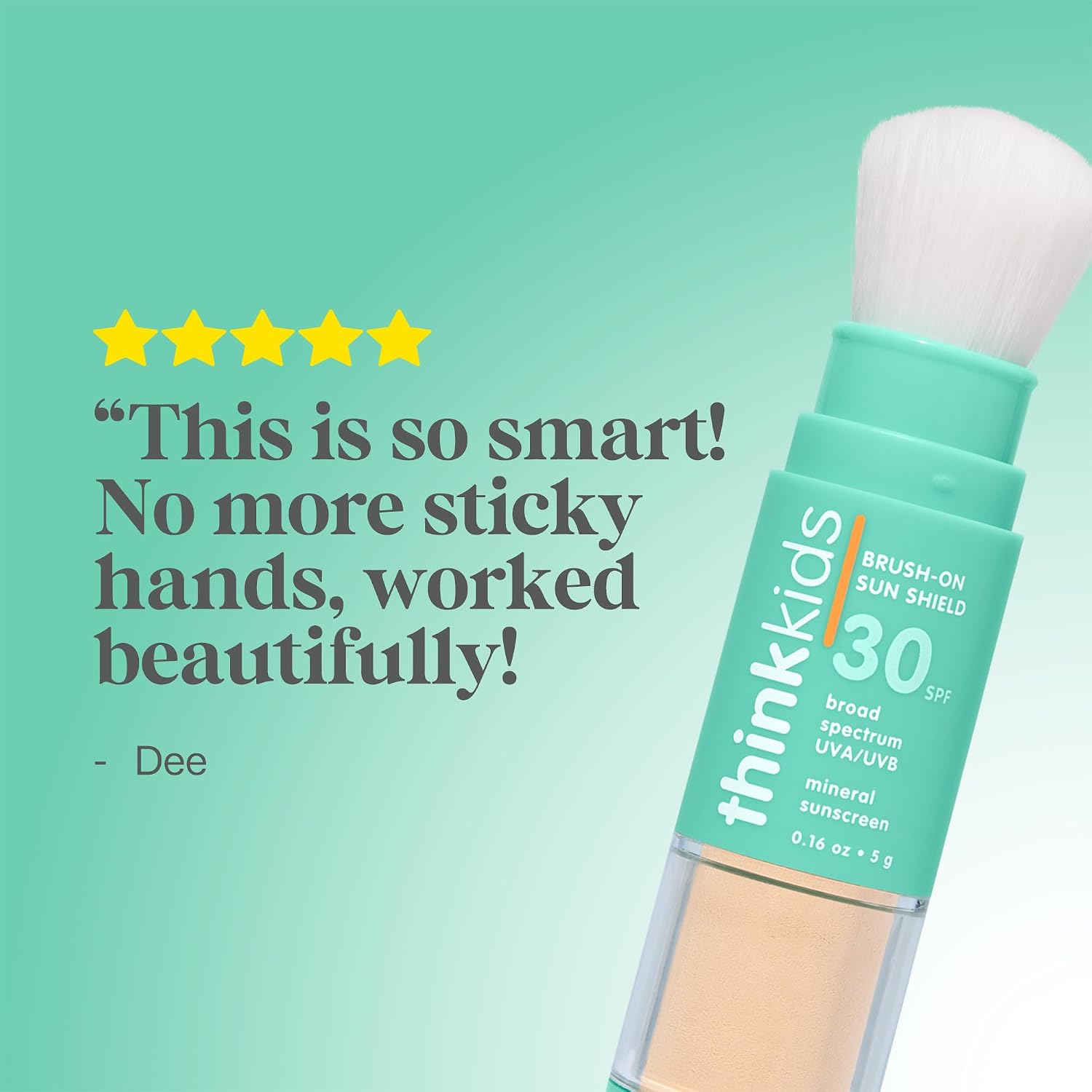 Thinkkids Brush-On Sun Shield Powder Sunscreen for Kids, SPF 30, Zinc Oxide - Image 6