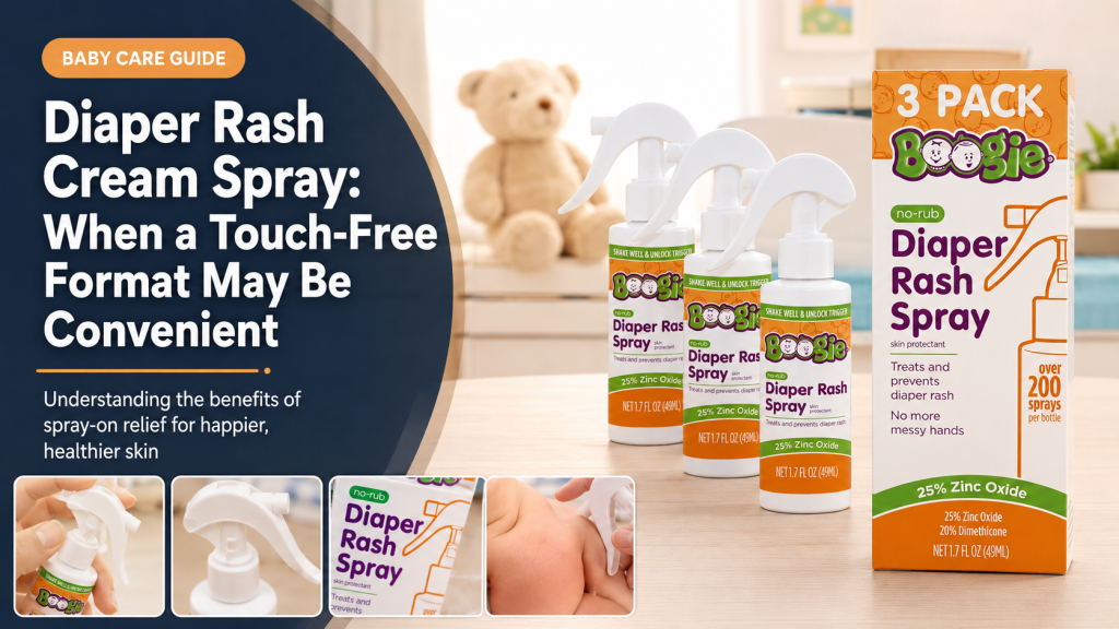 Diaper rash cream spray guide for touch-free diaper changes