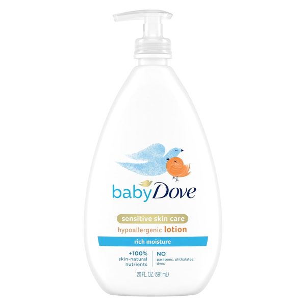 Baby Dove Sensitive Skin Care Body Lotion Rich Moisture 20 oz - 1