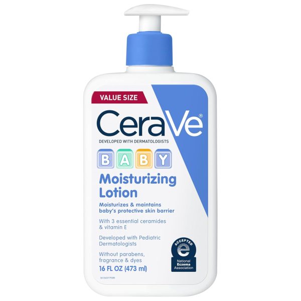 CeraVe Baby Lotion, Baby Skin Moisturizer with Vitamin E & Niacinamide,16oz - 1