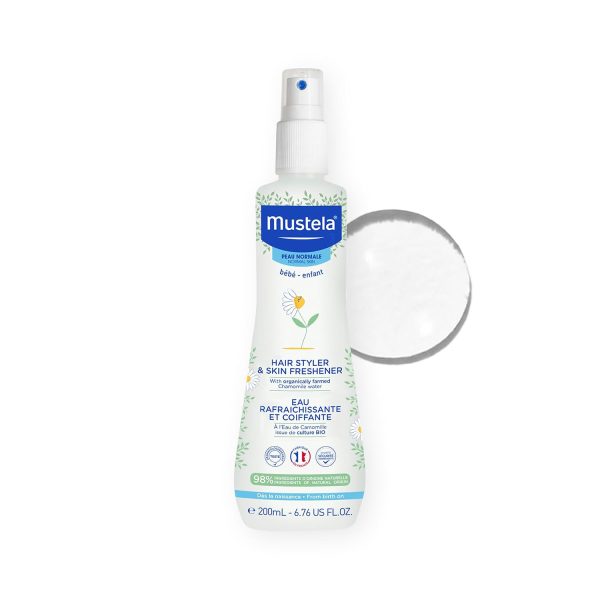 Mustela Baby Hair Styler & Skin Freshener - with Natural Avocado & Chamomile Water - Vegan & Hypoallergenic - 6.76 fl. oz. - 1