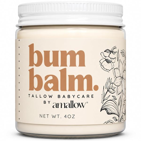 Amallow Baby Bum Balm - Diaper Area Cream for Sensitive, Rash-Prone Skin - Petroleum & Fragrance-Free - Gentle Moisturizing Balm - 4 oz - 1