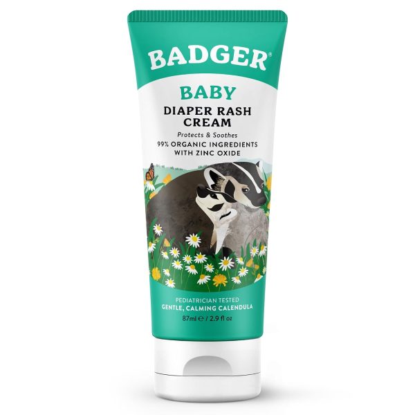 Badger Baby Diaper Rash Cream, Zinc Oxide, 2.9 fl oz - 1