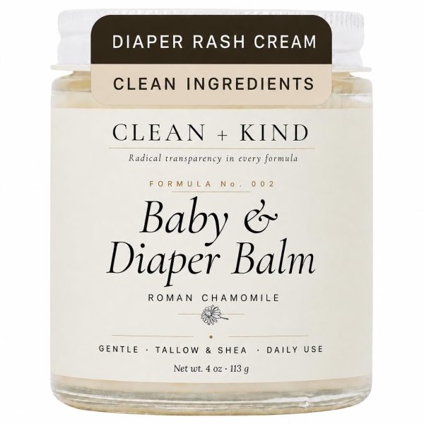Organic Tallow Diaper Rash Cream & Baby Balm, Calendula 4oz - 1